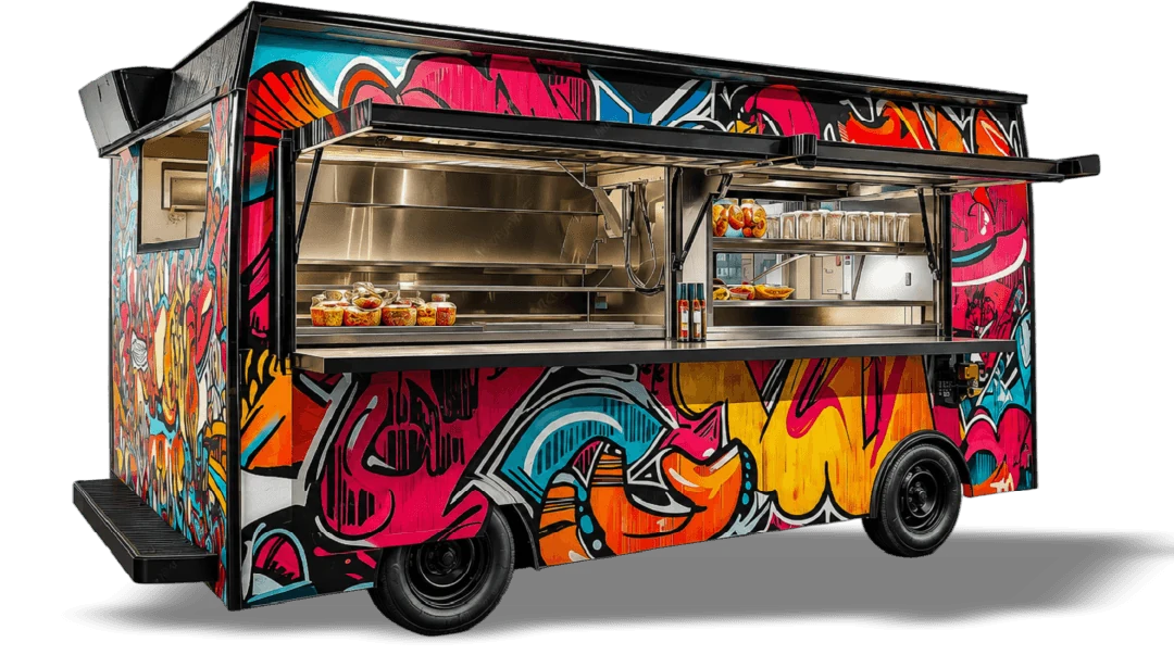 Full-coverage graphic wrap on a specialty food truck
